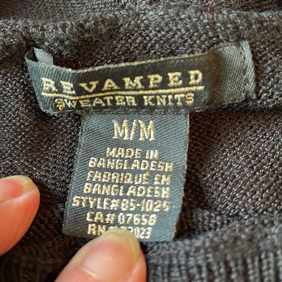 Revamped crop pull over sweater with hood acrylic and viscose blend Sz M - Picture 5 of 8